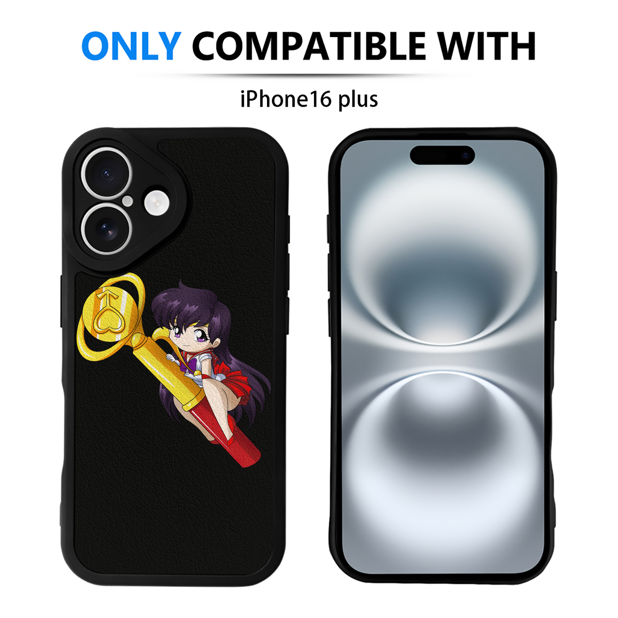 （画像用） 美少女戦士セーラームーン 火野レイ ひの レイ Sailor Moon Hino Rei （セーラーマーズ,Sailor Mars） 【iPhone 16シリーズ対応】シリコンスマホケース（レザー調） 材質：シリコン